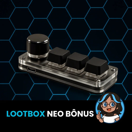 Mini Teclado MacroPad Neo© Programação Personalizada - 3 teclas 1 botão