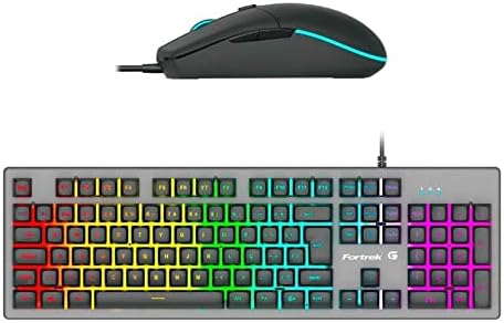 Kit Teclado + Mouse Gamer 6400 DPI Ranger RGB Rainbow Grafite Fortrek