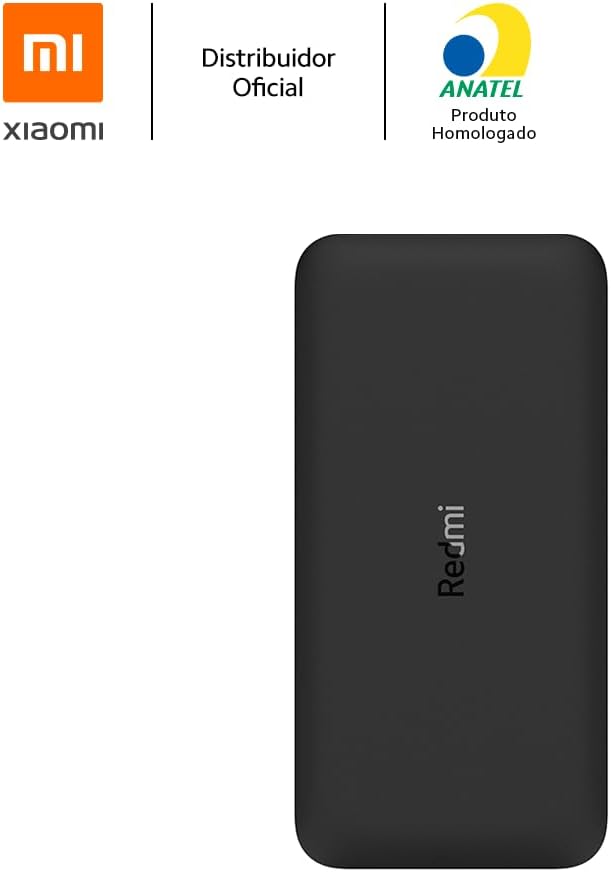 Carregador Portátil Power Bank Redmi 10000mAh 2 Saídas USB-A - Preto