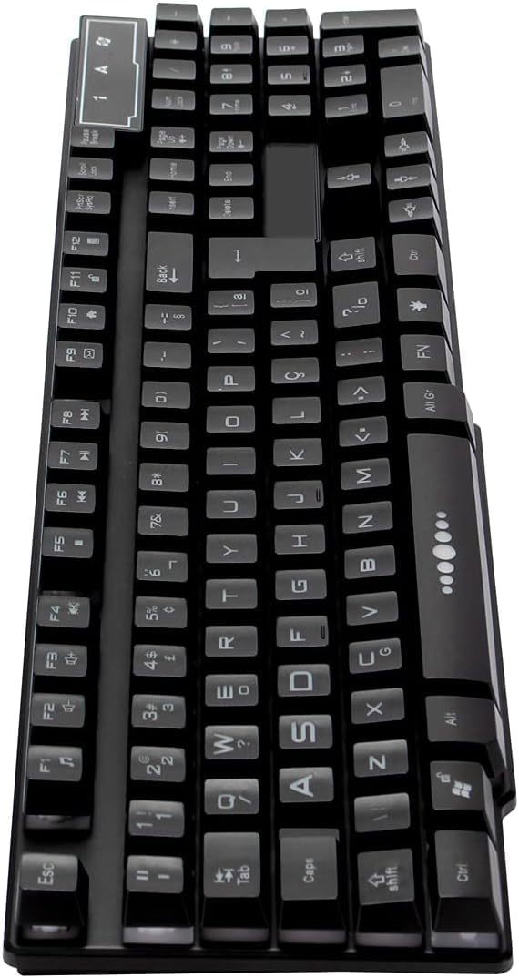 Kit Gamer Teclado Semi Mecanico Gamer Iluminado, Mouse Gamer Com Led USB 3200DPI, 7 Botões, compatível com PS4 e computadores