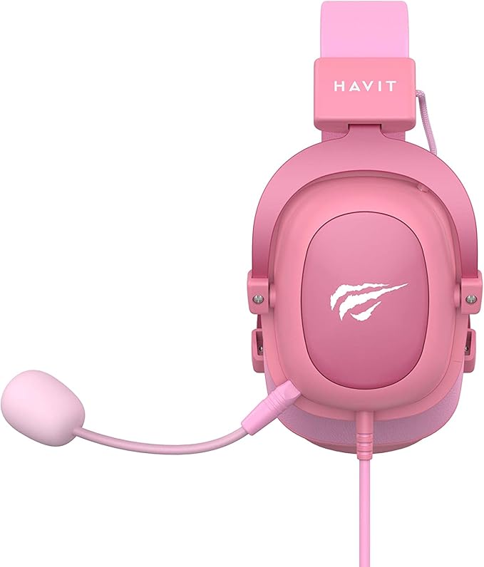 Headset Gamer Havit Rosa + Bônus de MousePad Rosa e Mouse Gamer Rosa