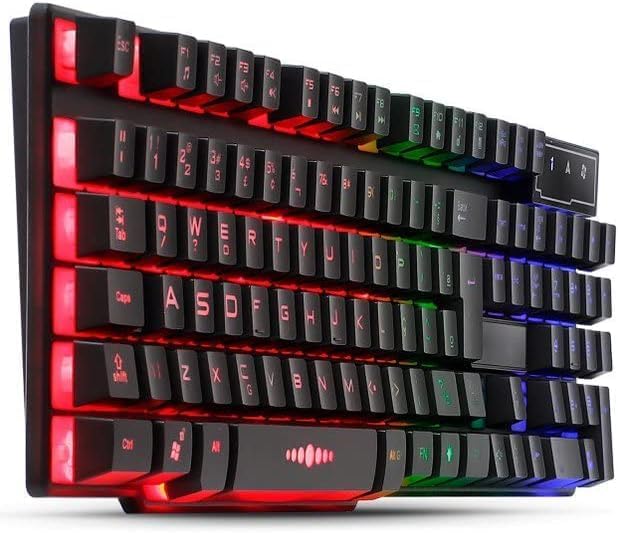 Kit Gamer Teclado Semi Mecanico Gamer Iluminado, Mouse Gamer Com Led USB 3200DPI, 7 Botões, compatível com PS4 e computadores