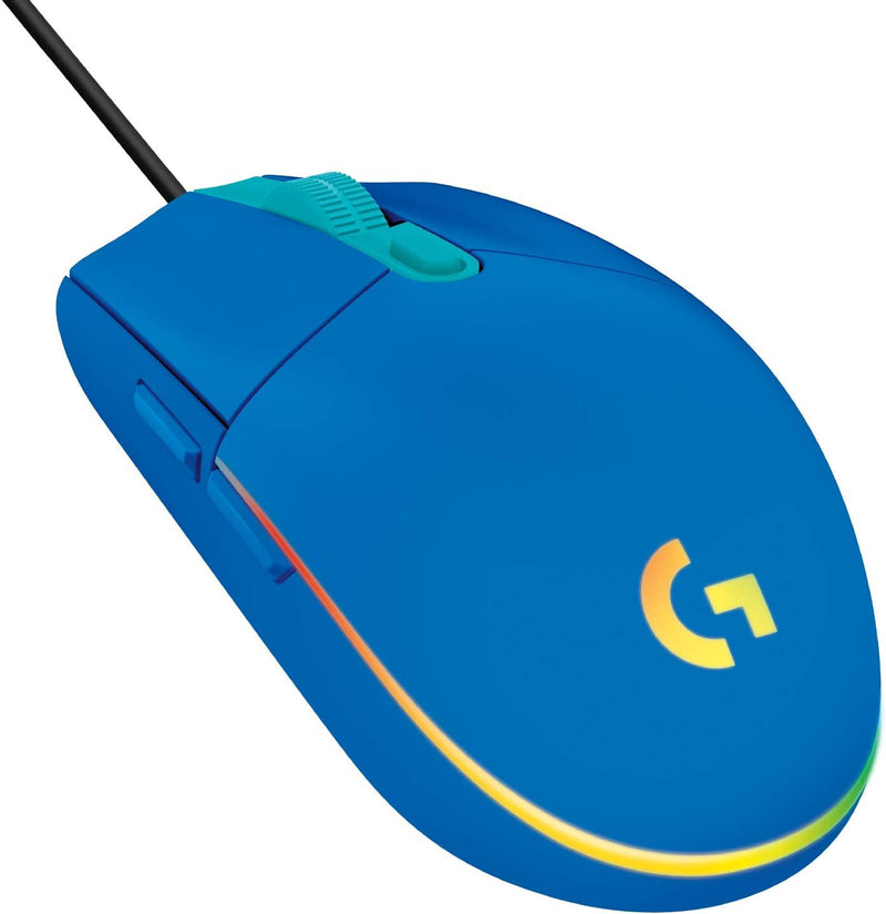 Mouse Gamer Logitech G203 LIGHTSYNC RGB, Efeito de Ondas de Cores, 6 Botões Programáveis e Até 8.000 DPI - Lilás