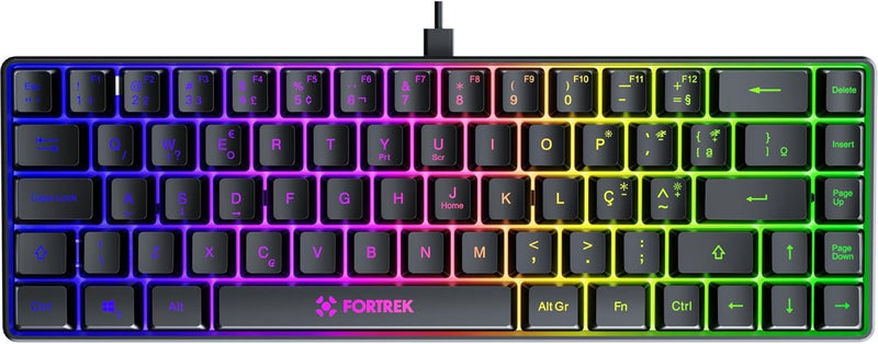 Teclado Gamer Fortrek Fearless 65 Compact Preto