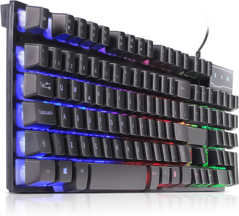 Teclado Gamer Semi Mecânico Multimídia Led Rgb Qwerty Antighosting Usb para Pc Notebook Xbox Series X S Ps4 Ps5