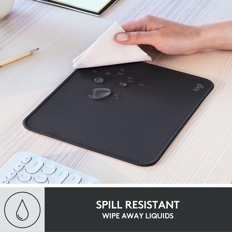 Mouse Pad Logitech Studio Series com Base de Borracha Antiderrapante, Fácil Deslizamento e Superfície Resistente a Derramamentos - Grafite