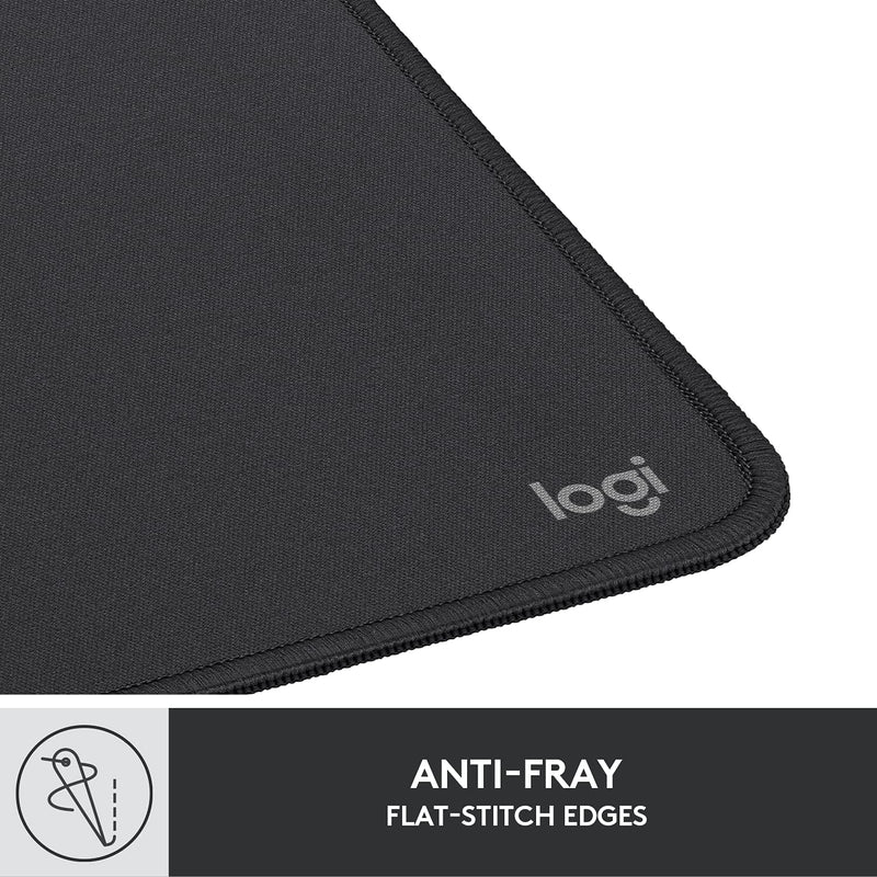 Mouse Pad Logitech Studio Series com Base de Borracha Antiderrapante, Fácil Deslizamento e Superfície Resistente a Derramamentos - Grafite