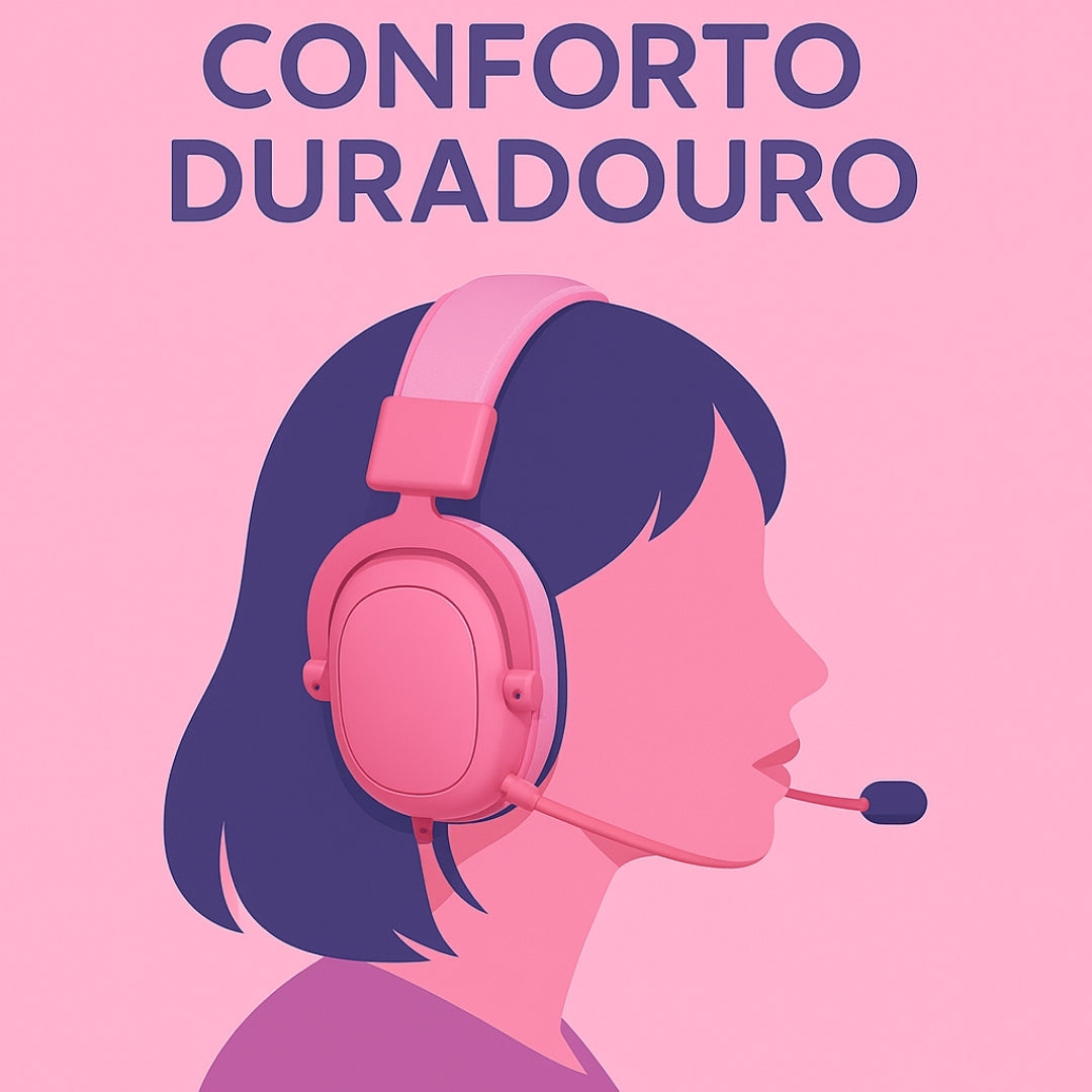 Headset Gamer Havit Rosa + Bônus de MousePad Rosa e Mouse Gamer Rosa