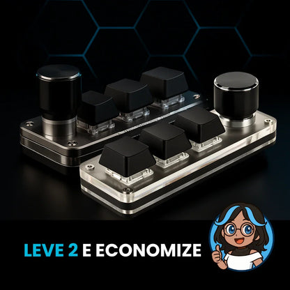 Mini Teclado MacroPad Neo© Programação Personalizada - 3 teclas 1 botão